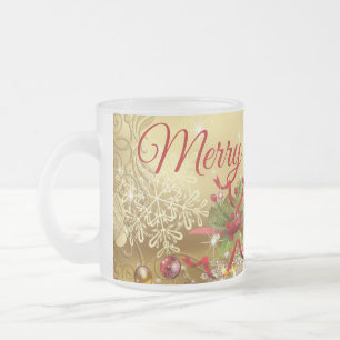 SUZANNE ELIZABETH CHRISTMAS COLLECTION FROSTED GLA GLASS COFFEE MUG