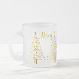 SUZANNE ELIZABETH CHRISTMAS COLLECTION FROSTED GLA GLASS COFFEE MUG