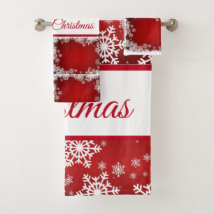 Suzanne Elizabeth Christmas Collection Holiday Bat Bath Towel Set