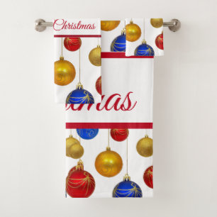 Suzanne Elizabeth Christmas Collection Holiday Bath Towel Set