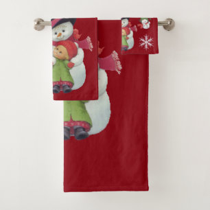 Suzanne Elizabeth Christmas Collection Holiday Bath Towel Set