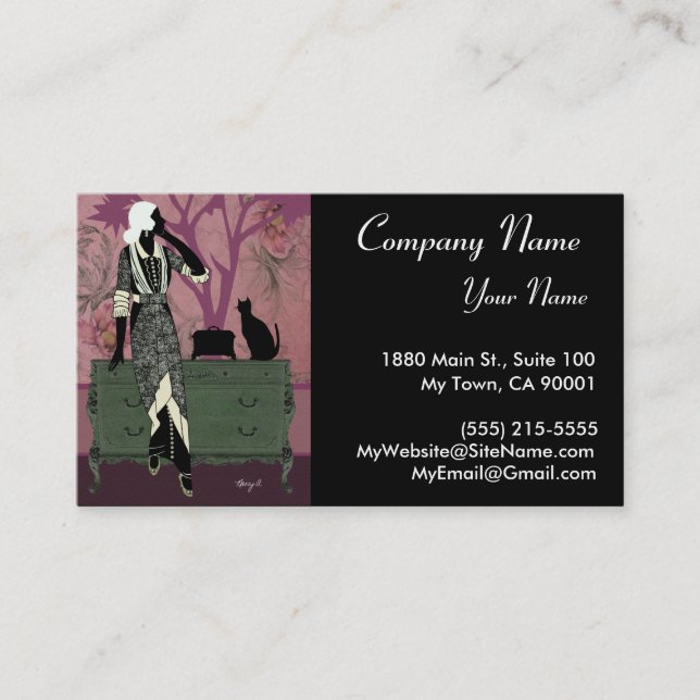 Suzanne in Lilac & Green - Business Cards (Front)