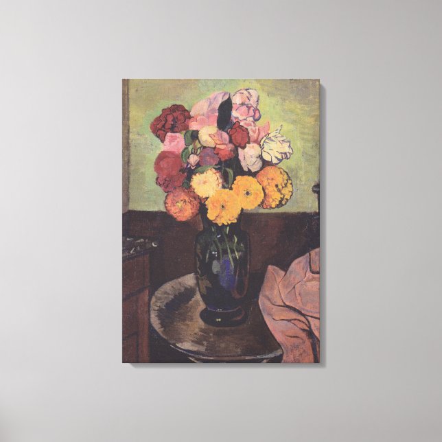 Suzanne Valadon Flower Vase on a Round Table Canvas Print (Front)