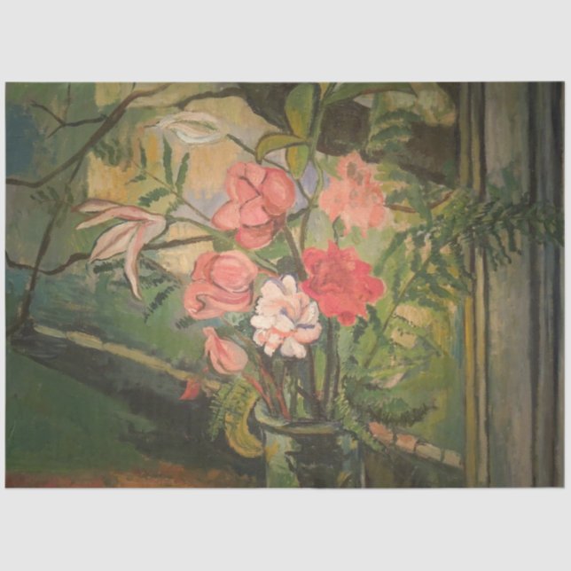 Suzanne Valadon Flowers in Front of a Window Tissue Paper (Front)
