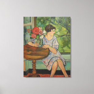 Suzanne Valadon Young Girl in Front of a Window Canvas Print