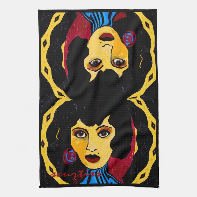 Suzie the Sorceress Kitchen Towel (Vertical)