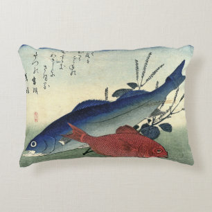 Suzuki & Kimmedai - Hiroshige's Japanese Fish Decorative Cushion