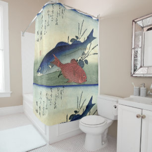 Suzuki & Kimmedai - Hiroshige's Japanese Fish Shower Curtain