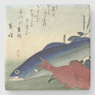 Suzuki & Kimmedai - Hiroshige's Japanese Fish Stone Coaster