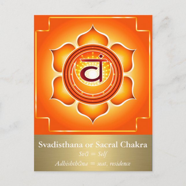 Svadisthana or Sacral Chakra Postcard (Front)