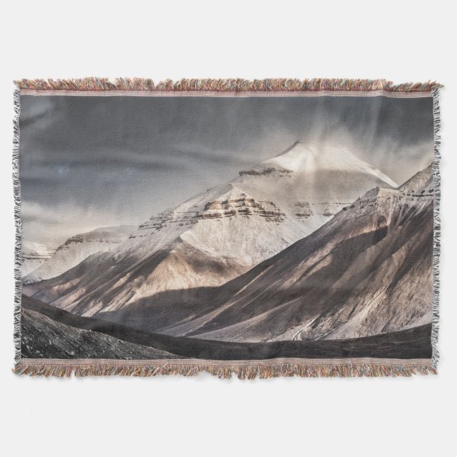 Svalbard Mountain Throw Blanket (Front)