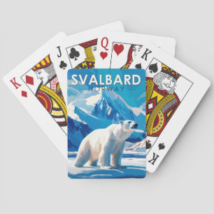 Svalbard Norway Polar Bear Travel Art Vintage Playing Cards