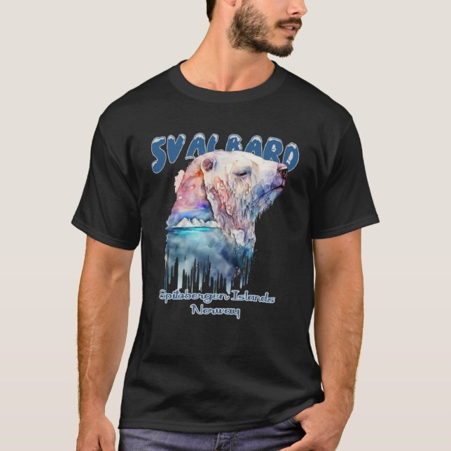 Svalbard Norway Spitsbergen Polar Bear Northern Li T-Shirt (Front)