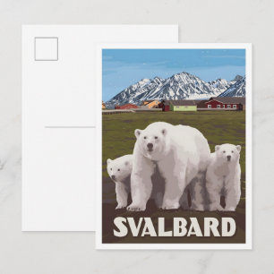 Svalbard Norway Vintage Travel  Postcard