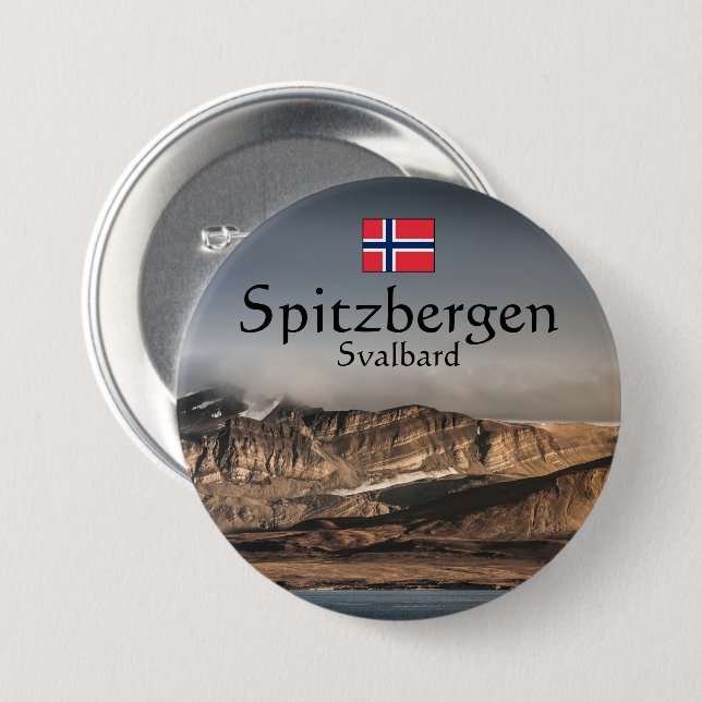 Svalbard Souvenir  7.5 Cm Round Badge (Front & Back)