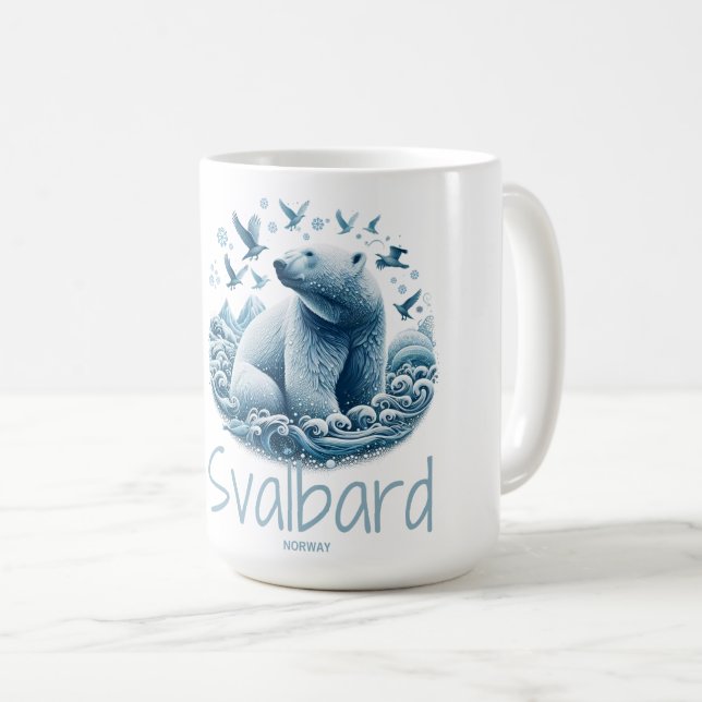 Svalbard Spitsbergen Artistic polar bear, Norway Coffee Mug (Front Right)