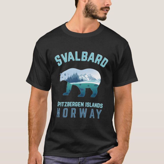 Svalbard Spitzbergen Islands Norway Fjorde With Po T-Shirt (Front)