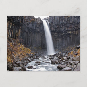Svartifoss waterfall in Iceland postcard