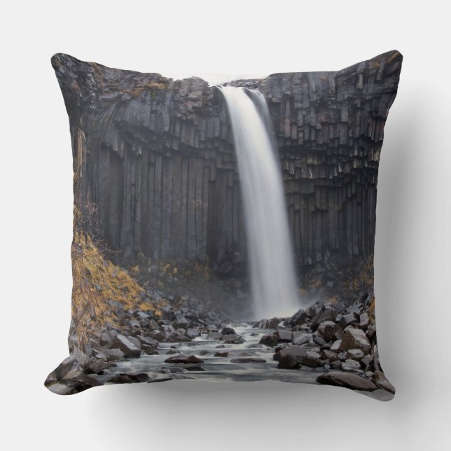 Svartifoss waterfall in Iceland throw pillow (Front)