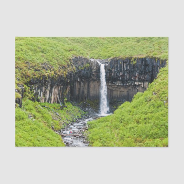 Svartifoss Waterfall in Skaftafell - Iceland Tissue Paper (Front)