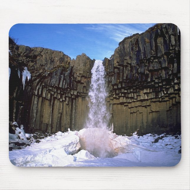 Svartifoss Waterfall Winter Mouse Mat (Front)