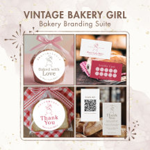Vintage Girl Logo Bakery Branding Suite