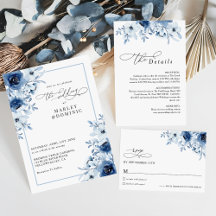 Dusty Blue Floral Elegant Spring Garden Wedding