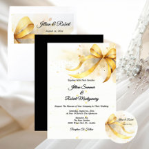Elegant Gold Ribbon Accent Wedding Collection