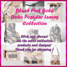 Blush Pink Gold Boho Popular Leaves Collection