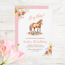 Horse floral pink birthday party