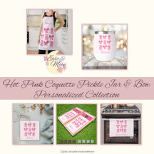 Hot Pink Coquette Pickle Jar and Bow Personalized