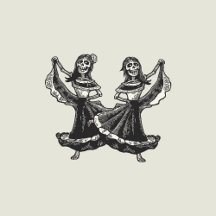 Calavera Collection (Lesbian Couple) Black/Gold