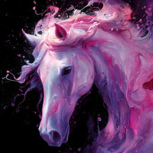 Horse in Pink and Purple Abstract Splendor 1
