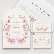 coquette pastel florals baby shower 