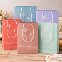 Elegant Mother"s Day Simple Flowers Gift Bags