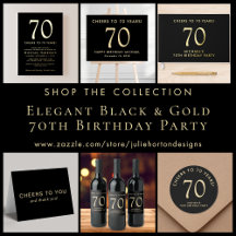 Elegant Black & Gold 70th Birthday Party