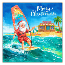 Windsurfing Santa Beach Christmas 