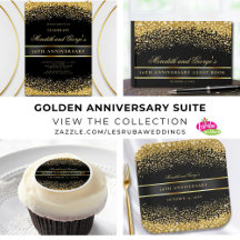 Black Gold Glitter 50th Wedding Anniversary Suite