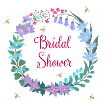 Elegant Wildflowers Garland and Bee Bridal Shower