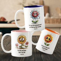 Cute Flower Emotion Christian Scripture Mugs 