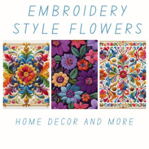 Embroidery Style Flowers