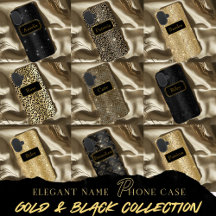 Sparkle & Shine - Gold and black luxury phone case