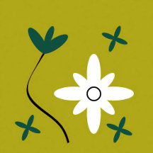 Olive Green Abstract Daisy Floral Art collection