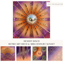 Desert Disco: Retro Art Deco & Mid-Century Sunset 