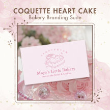 Coquette Heart Cake Bakery Branding Suite