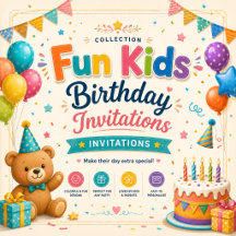 Fun Kids Birthday Invitations