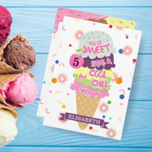 Fun Ice Cream Kids Birthday Card – Customizable