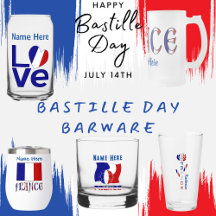 Bastille Day or French Flag Barware