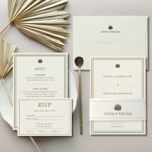 Ivory & Gold Palm Wedding Stationery Suite