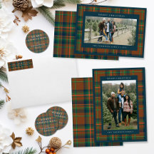Cozy Christmas Navy Blue and Orange Plaid Flannel